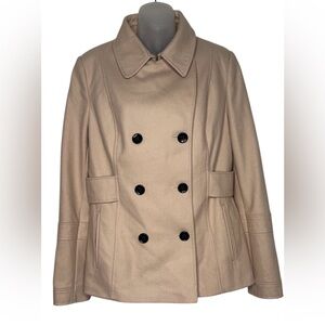 Victoria's Secret Classic Pea Coat Size 12 Tan Beige